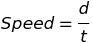 Calculate average linear velocity or speed speed formula