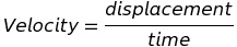 Calculate average linear velocity or speed velocity #1 formula