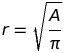 Area Circle Radius Transposed