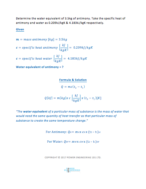 How to Solve Water Equivalent Calculations (Derived Formula) 1